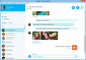 ตัวอย่างโปรแกรม Skype 7.0